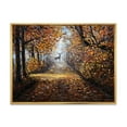 thumbnail image 1 of Designart 'Deer In The Autumn Park' Lake House Framed Canvas Wall Art Print, 1 of 5