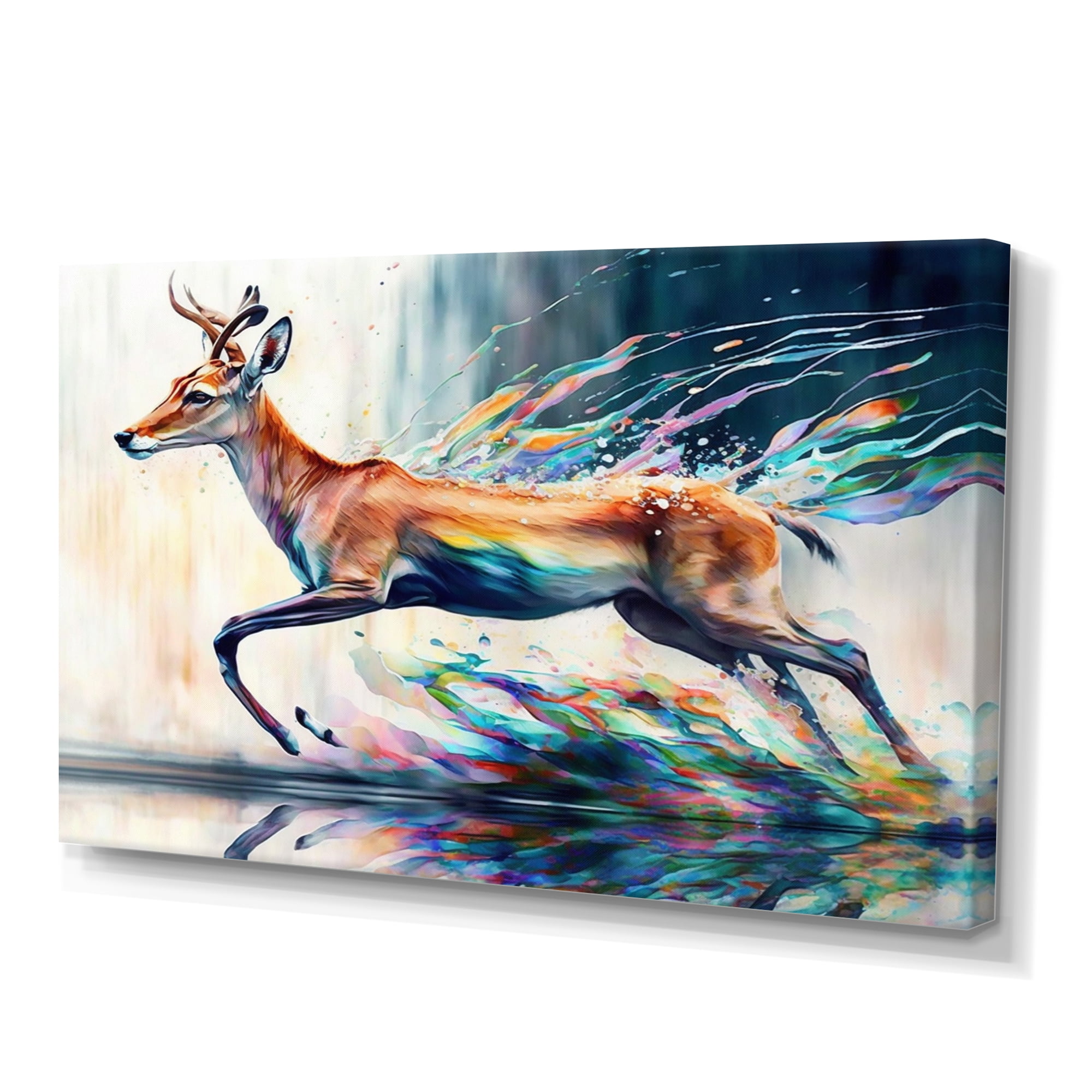 Designart Deer In The Wild Canvas Wall Art