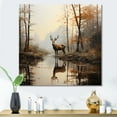 thumbnail image 1 of Designart "Deer Misty Animal Morning II" Animals Wall Art Print, 1 of 5