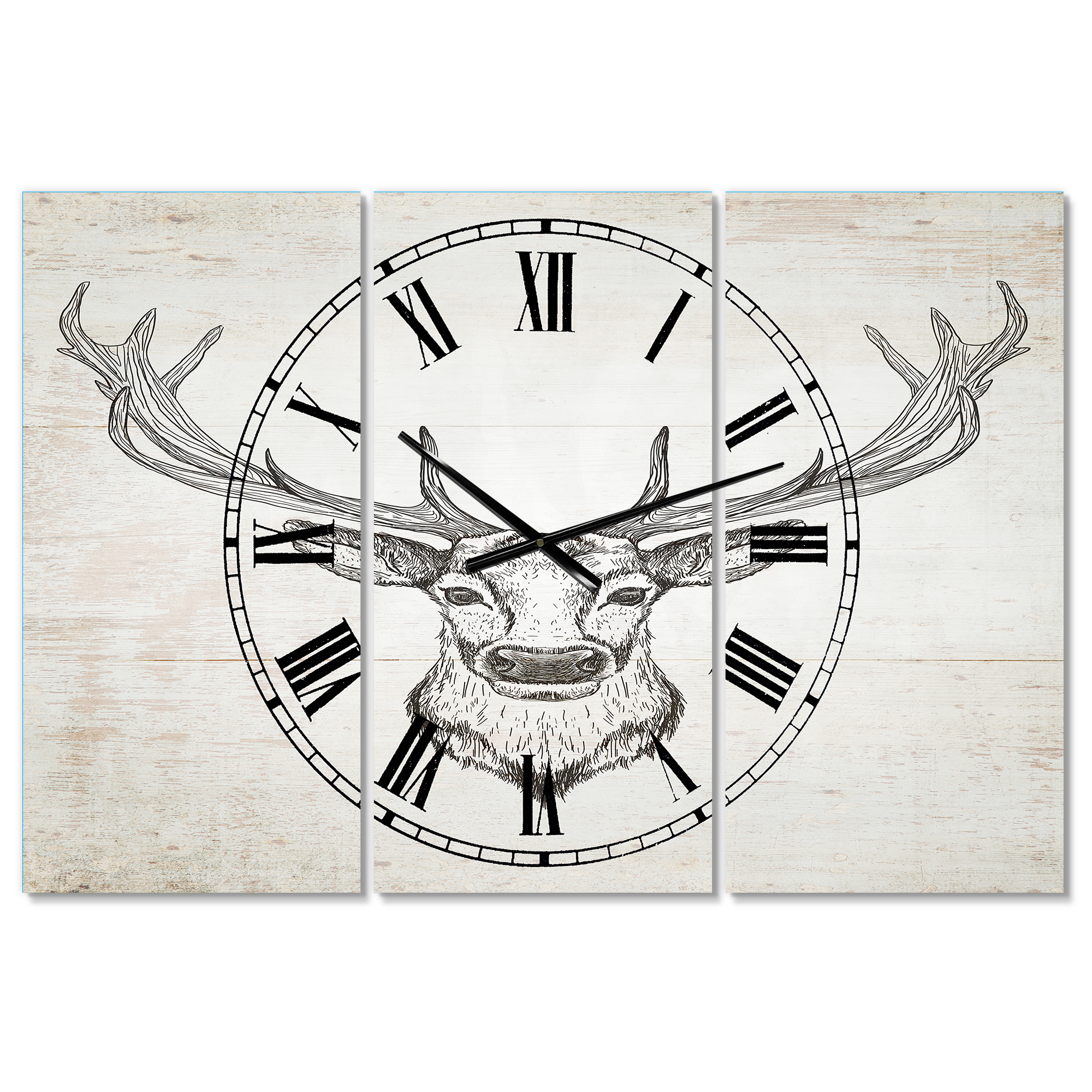 Designart 'Deer Wild and Beautiful II' Traditional Wall Clock