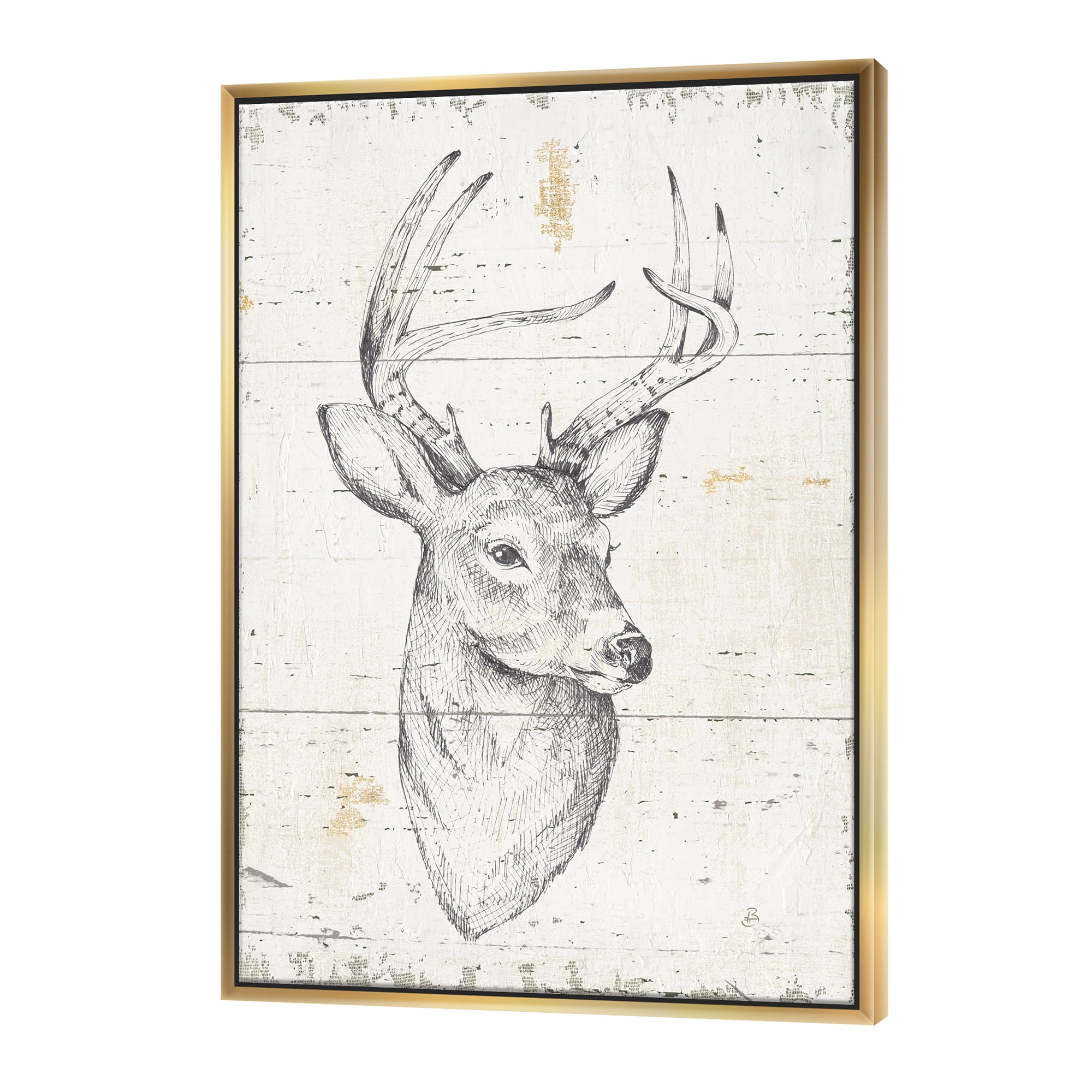 Designart ' Deer Wild and Beautiful II ' Wildlife Animal Framed Canvas