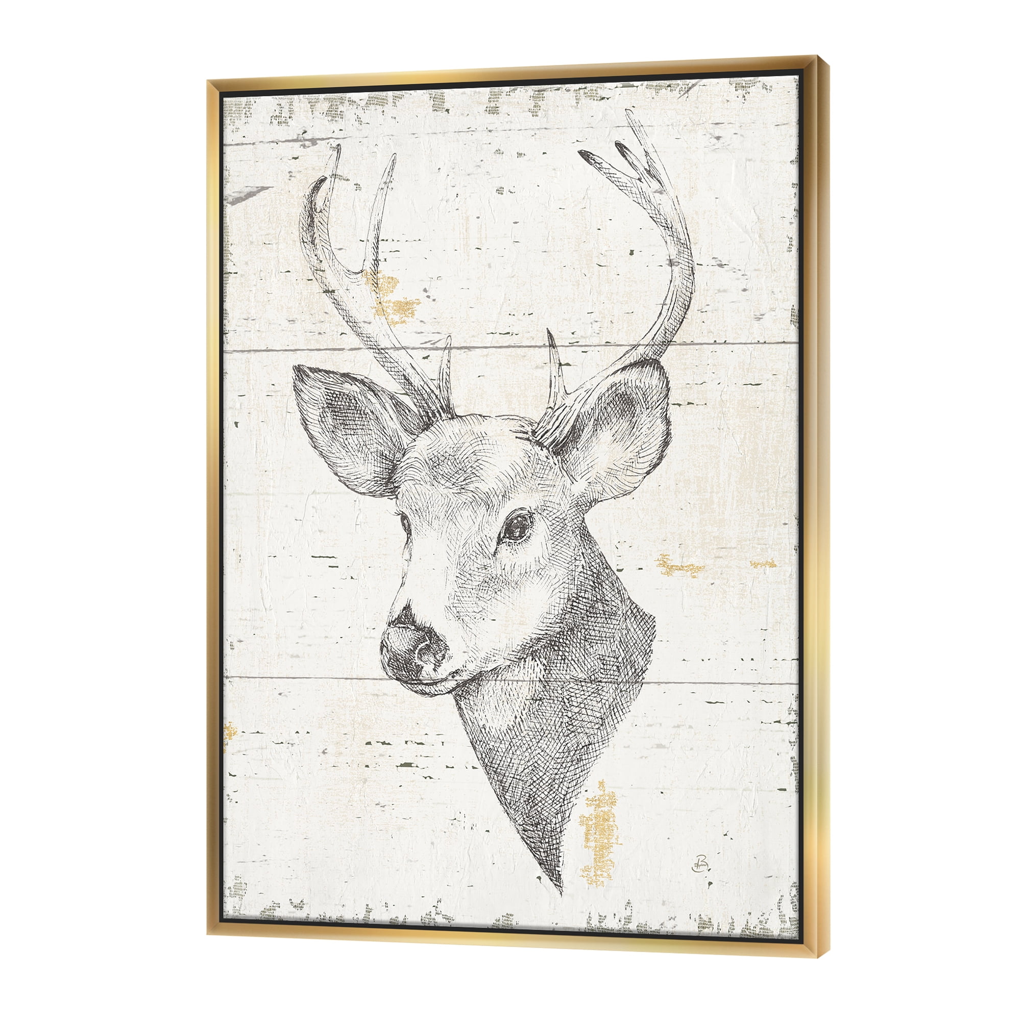 Designart ' Deer Wild and Beautiful II ' Wildlife Animal Framed Canvas