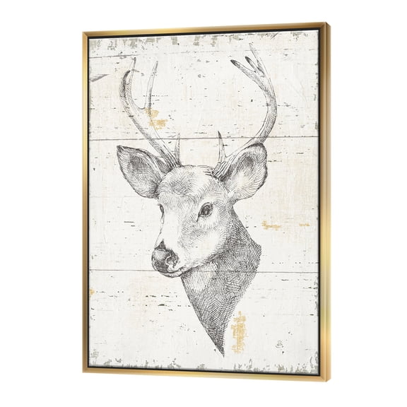 Designart ' Deer Wild and Beautiful II ' Wildlife Animal Framed Canvas