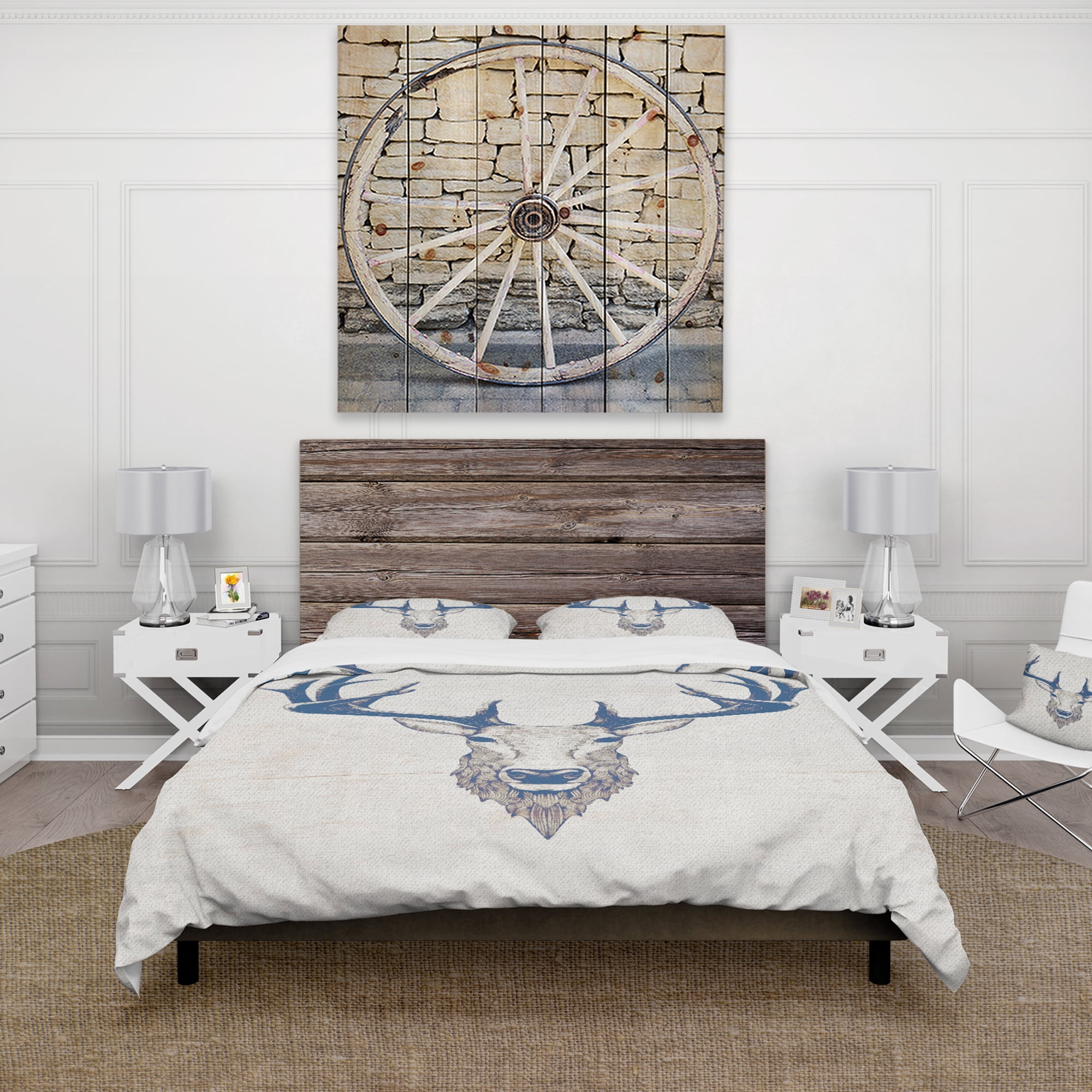 Designart 'Deer Wild and Beautiful XI' Farmhouse Duvet Cover Set