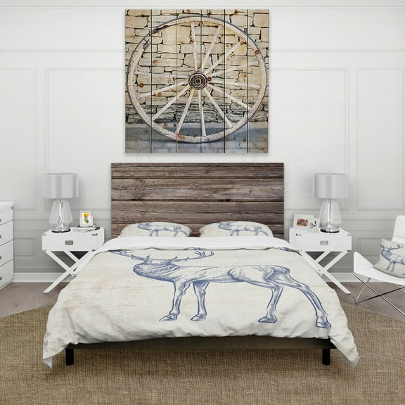 Designart 'Deer Wild and Beautiful XII' Farmhouse Duvet Cover Set