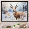 thumbnail image 1 of Designart "Deer Winters Beauty II" Animals Floater Framed Canvas Print, 1 of 7