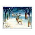 thumbnail image 1 of Designart 'Deers With Winter Landscape' Traditional Framed Canvas Wall Art Print, 1 of 5