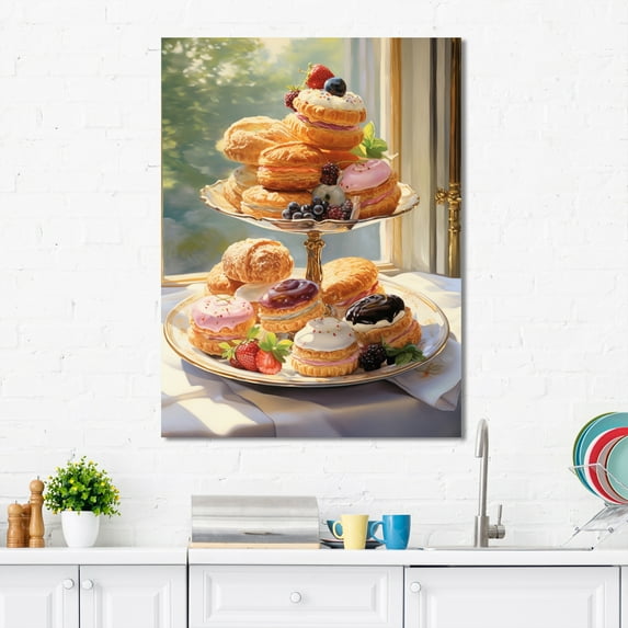 Designart "Delectable French Pastries III" Food & Beverage Wall Art Living Room