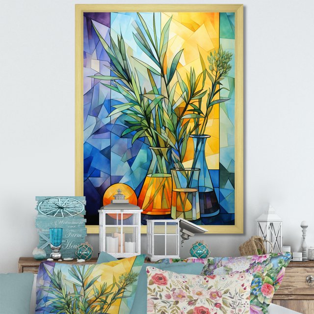 Designart "Delicate Aromatic Herbs II" Floral Framed Wall Art