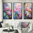 thumbnail image 1 of Designart "Delicate Bouquet Of Hydrangeas In Soft Pastels III" Hydrangea Framed Wall Art Set Of 3 - Pink Traditional Frame Canvas Set For Living Room Decor, 1 of 6