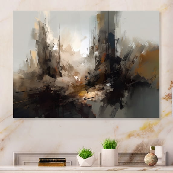Designart "Delicate Brushstroke Abstract IV" Abstract Metal Wall Art