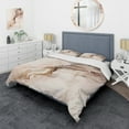 thumbnail image 1 of Designart "Delicate Marble Brown Abstract I" Abstract Bedding Covert Set - Abstract Marble Brown Abstract Bed Set With 2 Shams, 1 of 6