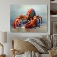 thumbnail image 1 of Designart "Delicate Marine Lobster I" Lobster Metal Art Living Room, 1 of 5