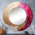 thumbnail image 1 of Designart "Delicate Pink Pottery Spirals I" Abstract Spirals Beige Large Round Mirror - Round Office Mirror Wall Decor - Modern Round Printed Mirror - 23" x 23", 1 of 6