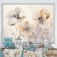 thumbnail image 1 of Designart "Delightful Beige Minimalist Pansies" Pansies Floater Framed Canvas Wall Art, 1 of 5