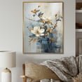thumbnail image 1 of Designart "Delightful Flower Garden In Beige And Blue" Flowers Floater Framed Canvas Prints, 1 of 5