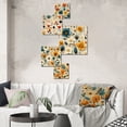 thumbnail image 1 of Designart "Delightful Modern Botanicals II" Geometric Wall Art Set Of 5 - Orange Mid-Century Hallway Metal Art Print Set, 1 of 1
