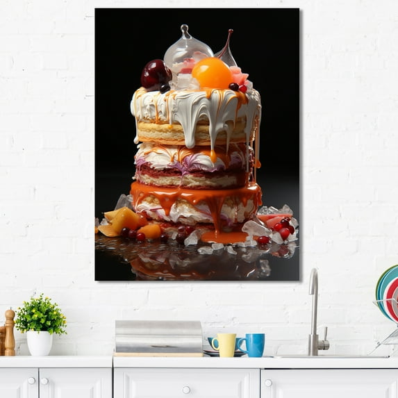 Designart "Delightful Popart Cake Dessert I" Desserts Wall Decor