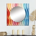 thumbnail image 1 of Designart "Delirium of Straight Lines in Op Art III" Modern Square Mirror Wall Decor Transitional - Large Multi-Color Square Bathroom Mirror - Square Printed Wall Mirror Art, 1 of 5