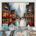 thumbnail image 1 of Designart "Denmark Cityscape Euphony I" Cityscapes Floater Framed Canvas Print, 1 of 7