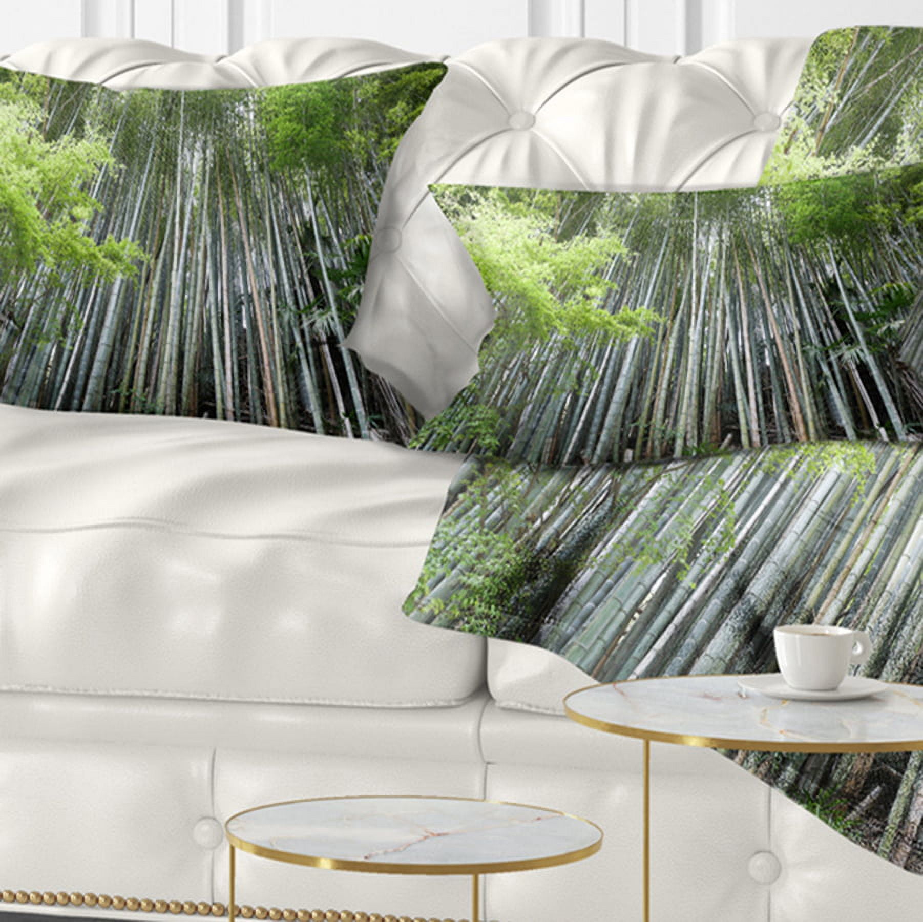 Designart Dense Bamboo Forest of Japan - Forest Throw Pillow - 12x20