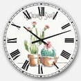 thumbnail image 1 of Designart Desert Botanical Bloom I 23" x 23" Analog Round Farmhouse Wall Clock, CLM30894-C23, 1 of 3