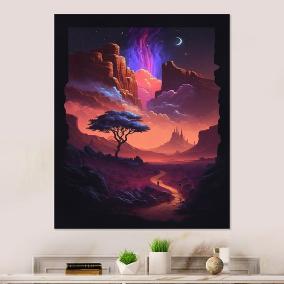 Designart "Desert Dreams Fantasy Dunes II" Landscape Desert Metal Wall Art