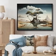 thumbnail image 1 of Designart "Desert Dreams Surrealism Unveiled IV" Landscapes Framed Wall Art - Modern White Abstract Landscapes Living Room Framed Canvas Art, 1 of 6