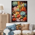 thumbnail image 1 of Designart "Desert Gems Green and Orange Succulents" Floral & Botanical Floater Framed Canvas Print, 1 of 7
