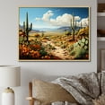 thumbnail image 1 of Designart "Desert Guardian Green Blue Cactus Organ II" Floral Floater Framed Canvas Wall Art, 1 of 7