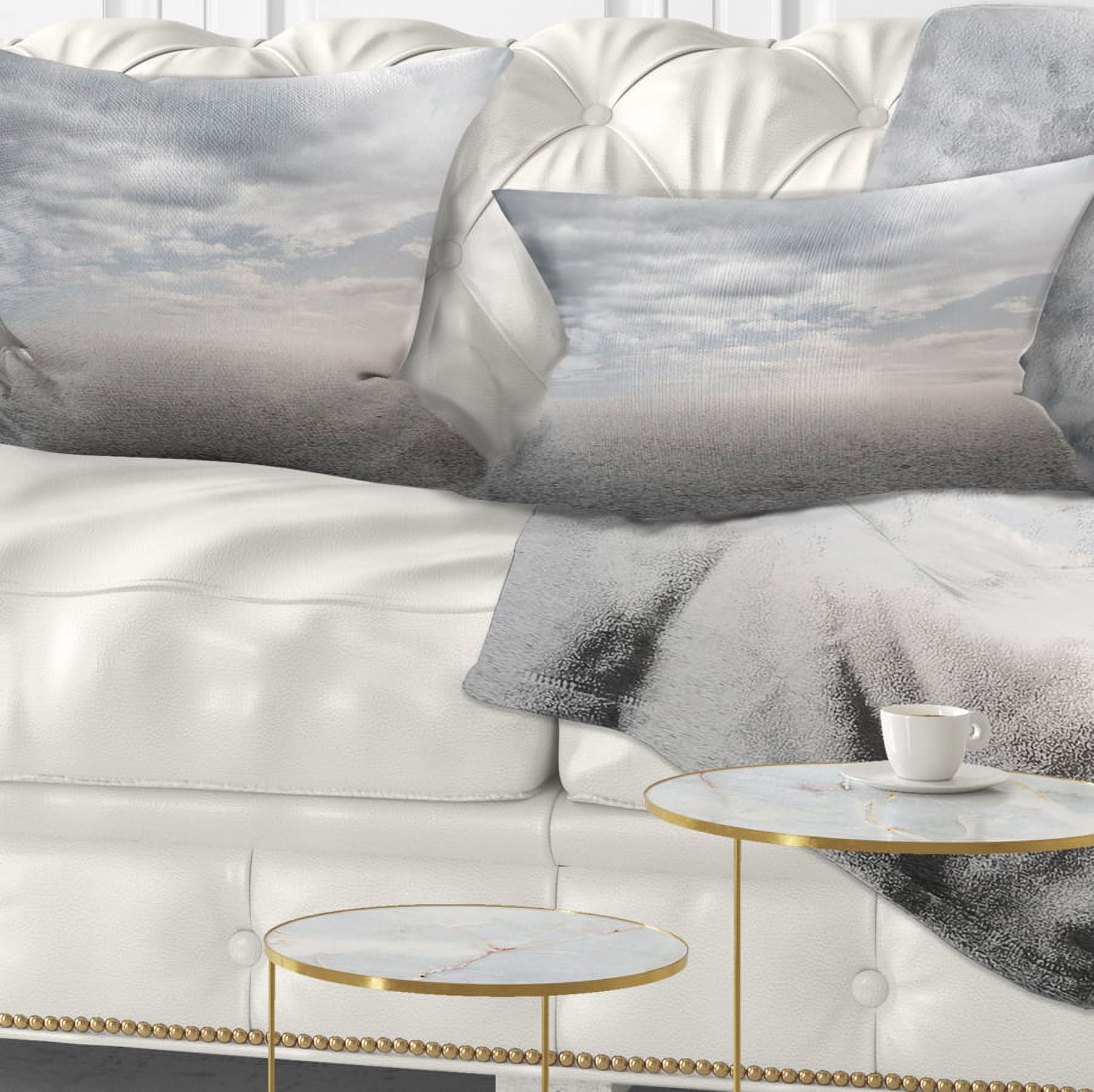 Designart Desert Land and Sky - Landscape Printed Throw Pillow - 12x20