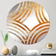 thumbnail image 1 of Designart "Desert Mirage Spiral in Gold and Orange II" Abstract Spirals Baptist Fan Round Wall Mirror - Abstract Oval Printed Decorative Mirror - Multiple Color Options, 1 of 5