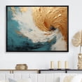 thumbnail image 1 of Designart "Desert Mirage Spiral In Gold And Turquoise" Abstract Spirals Floater Framed Canvas Prints, 1 of 5
