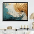 thumbnail image 1 of Designart "Desert Mirage Spiral In Gold And Turquoise" Abstract Spirals Picture Framed Canvas Prints, 1 of 5
