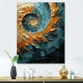 thumbnail image 1 of Designart "Desert Mirage Spiral In Gold And Turquoise IV" Abstract Spirals Wall Art Living Room, 1 of 7