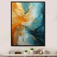 thumbnail image 1 of Designart "Desert Mirage Spiral In Gold And Turquoise V" Abstract Spirals Floater Framed Canvas Wall Art, 1 of 5