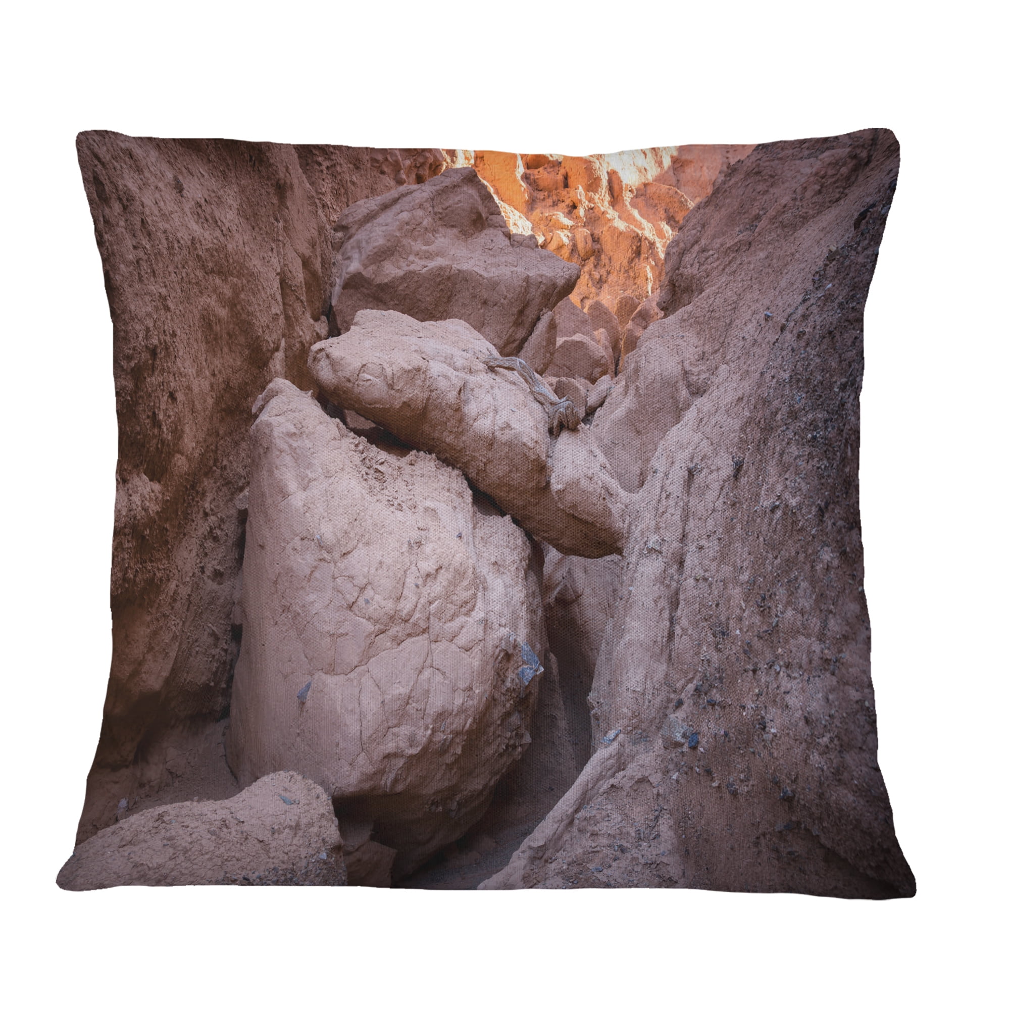 Designart Desert Mountains in Kazakhstan - Landscape Printed Throw Pillow - 16x16
