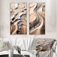 thumbnail image 1 of Designart "Desert Oasis Rivers among Eternal Dunes II" Desert Framed Wall Art Set Of 2 - Global White Framed Canvas Set For Living Room Decor, 1 of 6