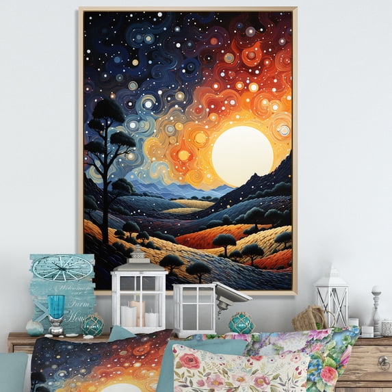 Designart "Desert Sands Euphony II" Landscape & Nature Floater Framed Canvas Print