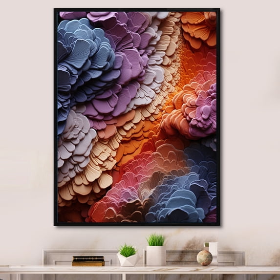 Designart "Desert Tapestry composition I" Abstract Floater Framed Canvas Print