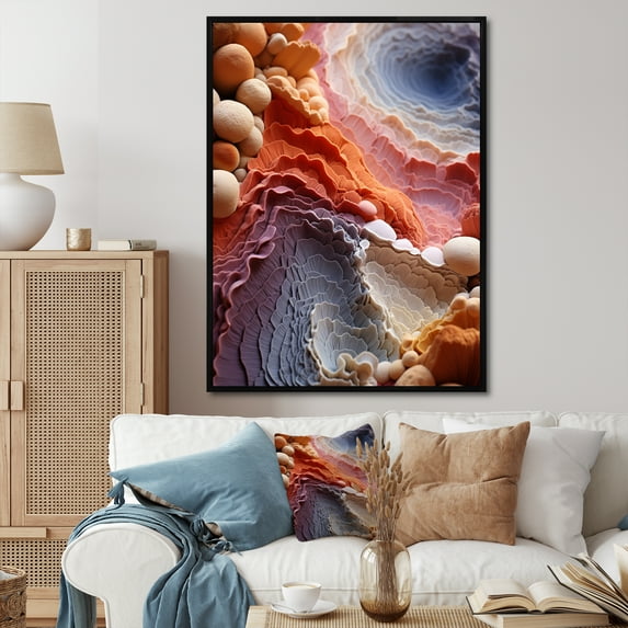 Designart "Desert Tapestry composition II" Abstract Floater Framed Canvas Print