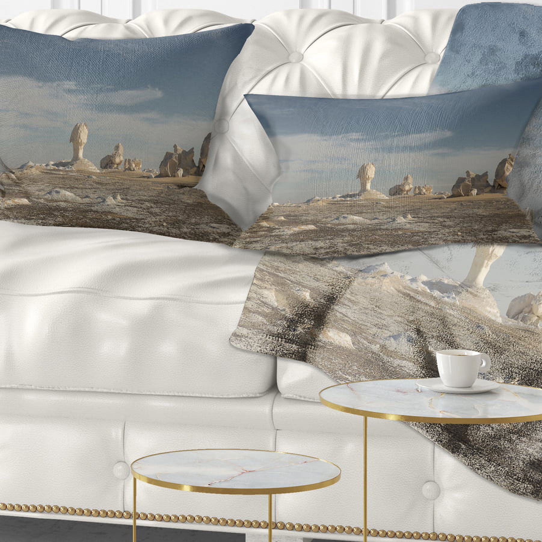 Designart Desert of Egypt - Landscape Photography Throw Pillow - 12x20