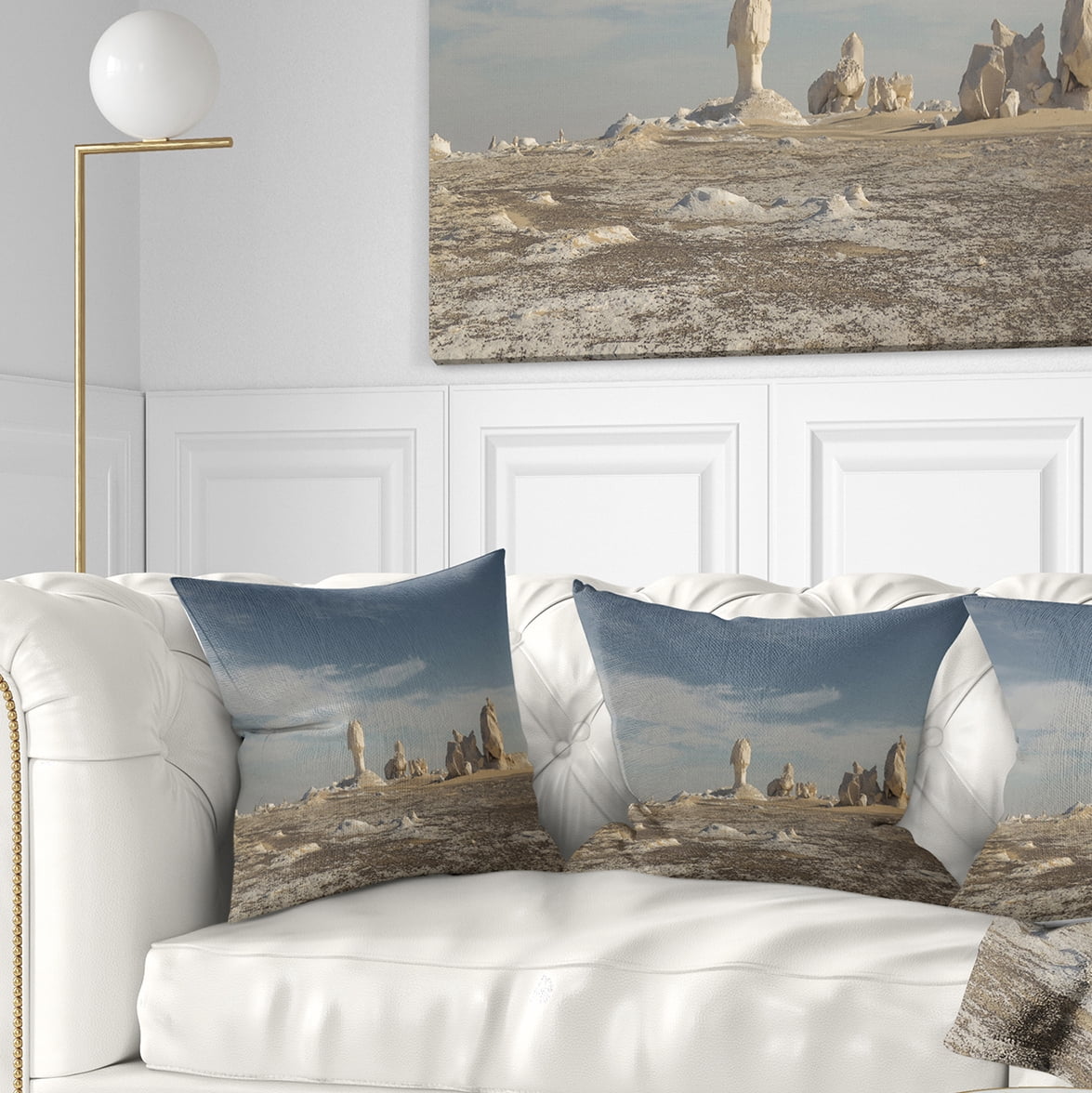 Designart Desert of Egypt - Landscape Photography Throw Pillow - 18x18