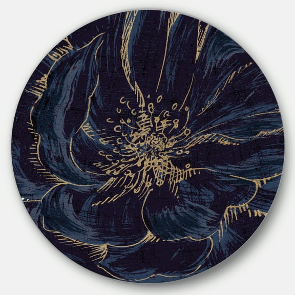 Designart 'Designart 'Dark Rose Gilded Gold' Shabby Chic Metal Circle Wall Art