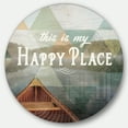thumbnail image 1 of Designart 'Designart 'Lake House Happy Quote' Farmhouse Metal Circle Wall Art, 1 of 5