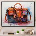 thumbnail image 1 of Designart "Designer Bag Orange Pop Art Chic I" Fashion Accessories Floater Framed Canvas Print, 1 of 7
