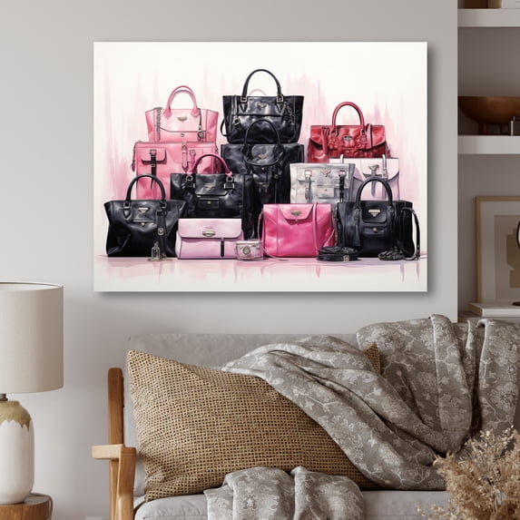 Designart "Designer Bags All I Need II" Fashion Metal Art Living Room