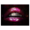 thumbnail image 1 of Designart ' Detail Of Pixellated Pink Woman Lips ' Modern Canvas Wall Art Print, 1 of 4