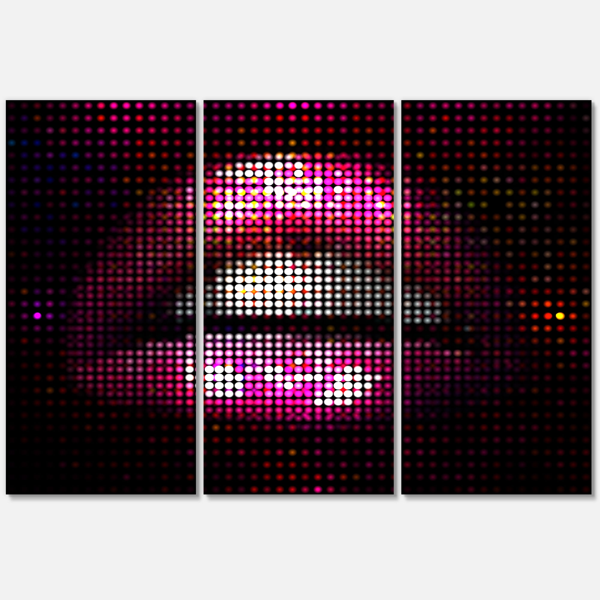 Designart ' Detail Of Pixellated Pink Woman Lips ' Modern Canvas Wall Art Print