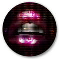 thumbnail image 1 of Designart 'Detail Of Pixellated Pink Woman Lips' Modern Circle Metal Wall Art 29x29 - Disc of 29, 1 of 5